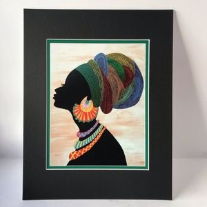 Beautiful African art matted high quality print size 11x14